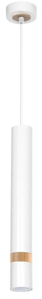 Csillár zsinóron JOKER WHITE WOOD 1xGU10/8W/230V