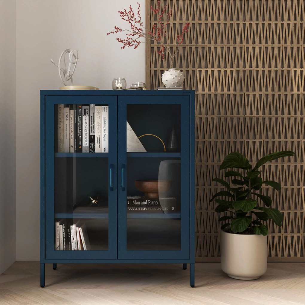 Vitrin GINA, 800 x 1015 x 400 mm, Modern: sötétkék