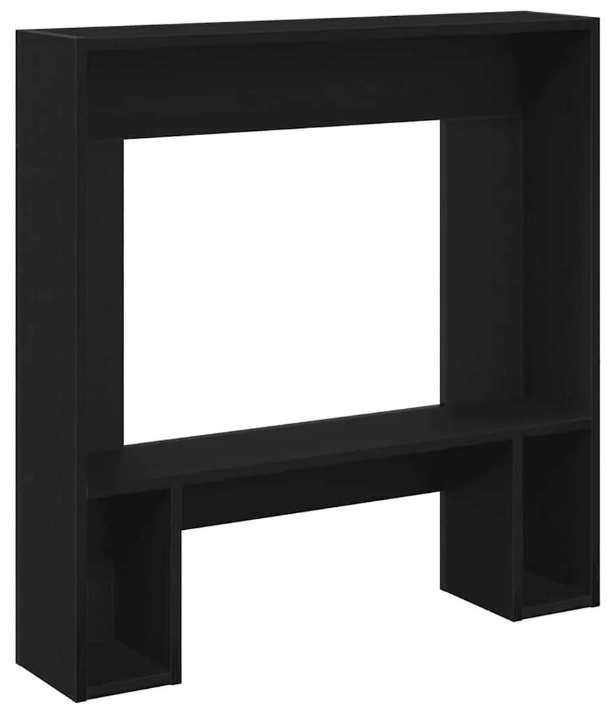 fekete tölgy szerelt fa kandallóburkolat 81 x 18 x 82 cm