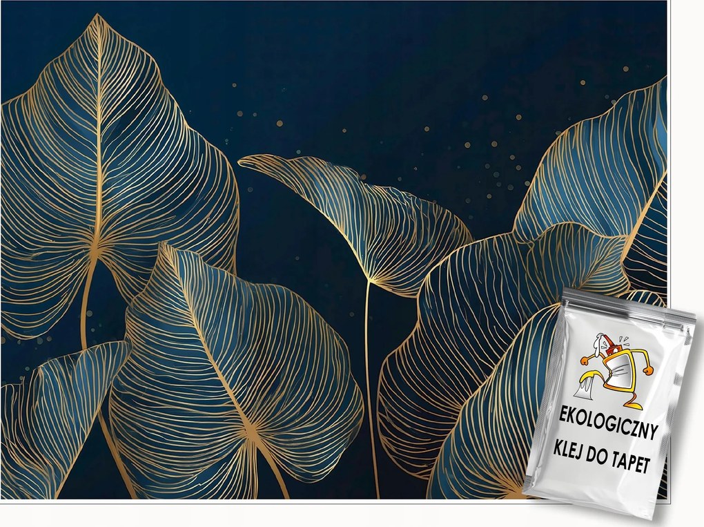 Fotótapéta Levelek Arany Glamour Hálószoba Nappali Tapéta Flizelina 400x280