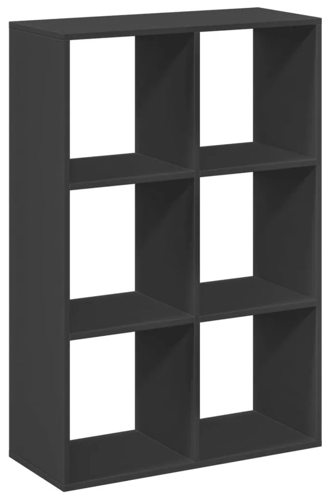 fekete szerelt fa térelválasztó könyvespolc 69,5x29x103,5 cm