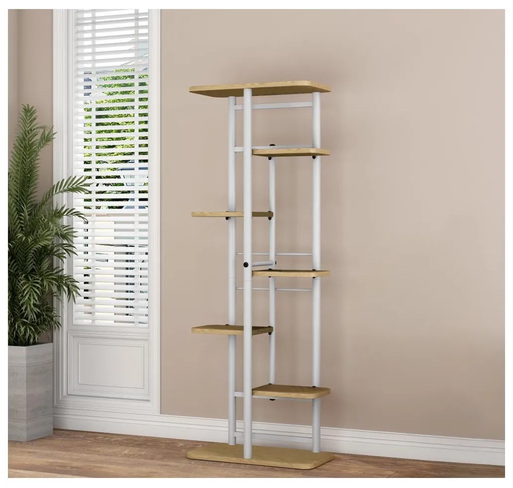 Virágtartó állvány Laban 3 (sonoma tölgy + fehér) . 1116386