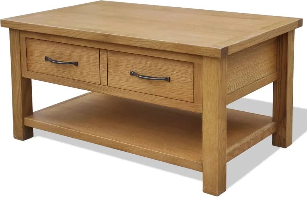 vidaXL tömör tölgyfa dohányzóasztal 88 x 53 x 45 cm