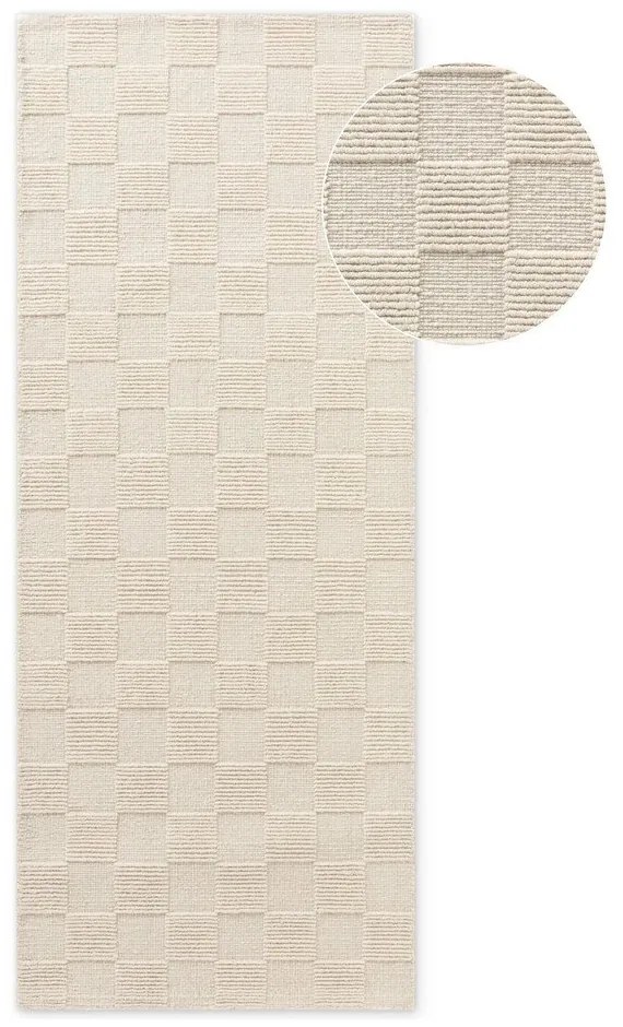 Krémszínű kézi szövésű gyapjú futószőnyeg 80x200 cm Scala – Villeroy&amp;Boch