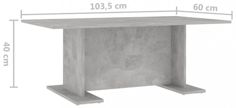 betonszürke szerelt fa dohányzóasztal 103,5 x 60 x 40 cm