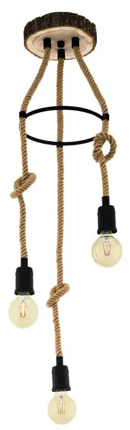 Eglo 43423 - Csillár zsinóron RAMPSIDE 3xE27/40W/230V