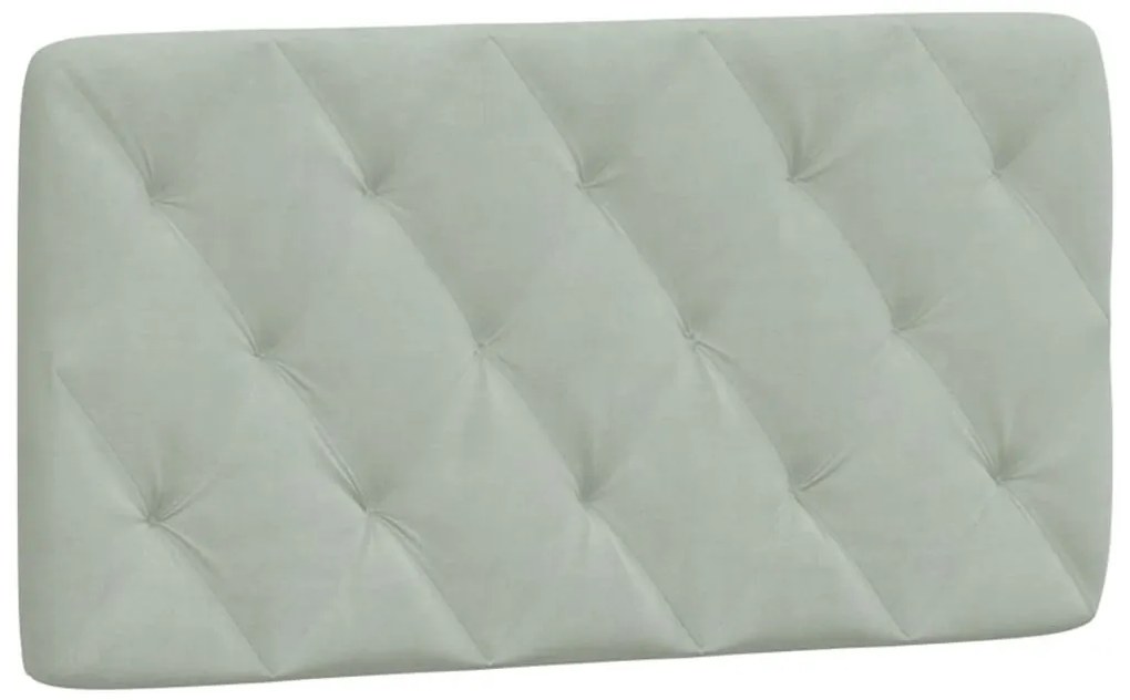 világosszürke bársony fejtámla párna 100 cm