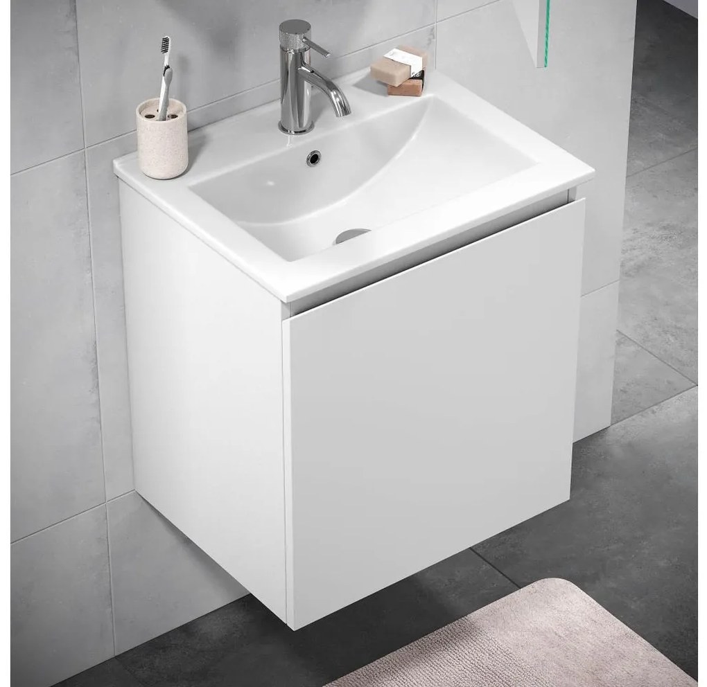 Fürdőszobai szekrény mosdóval KENWOOD, 51 cm, fehér