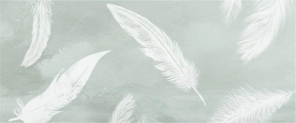 Kép - Fehér tollak (120x50 cm)