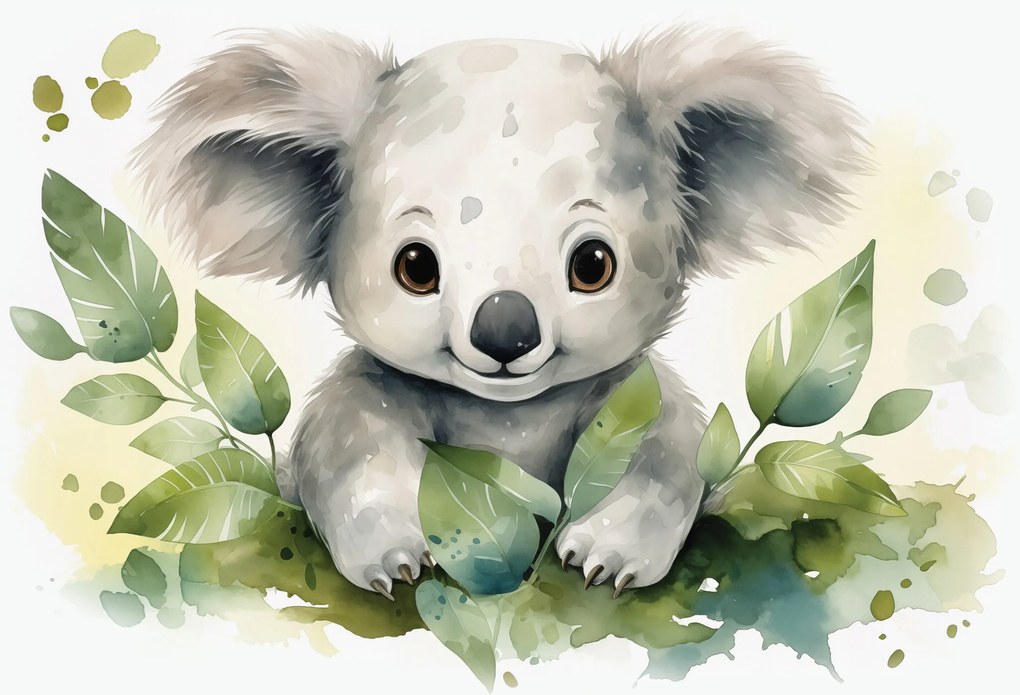 Fotótapéta Koala Akvarell gyerekszoba vinil 208x146 +ragasztó