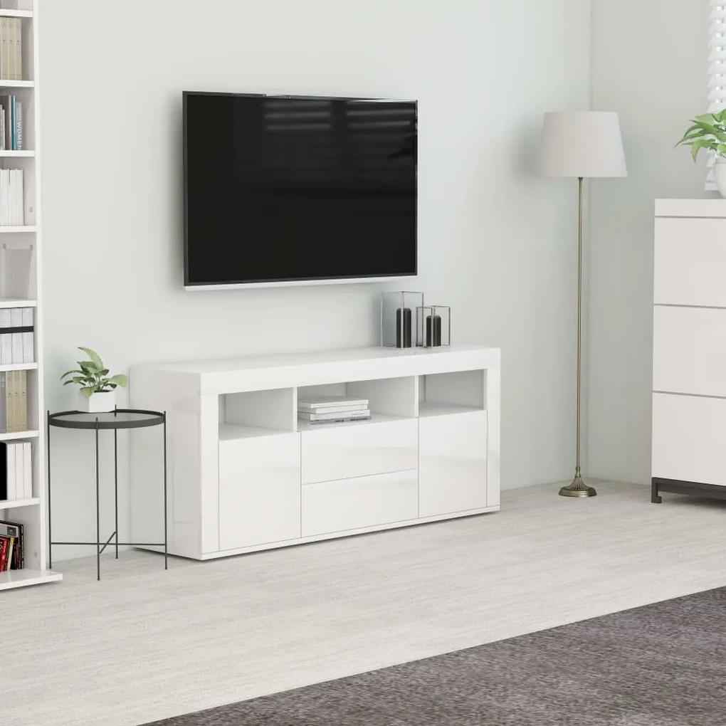 vidaXL magasfényű fehér forgácslap TV-szekrény 120 x 30 x 50 cm