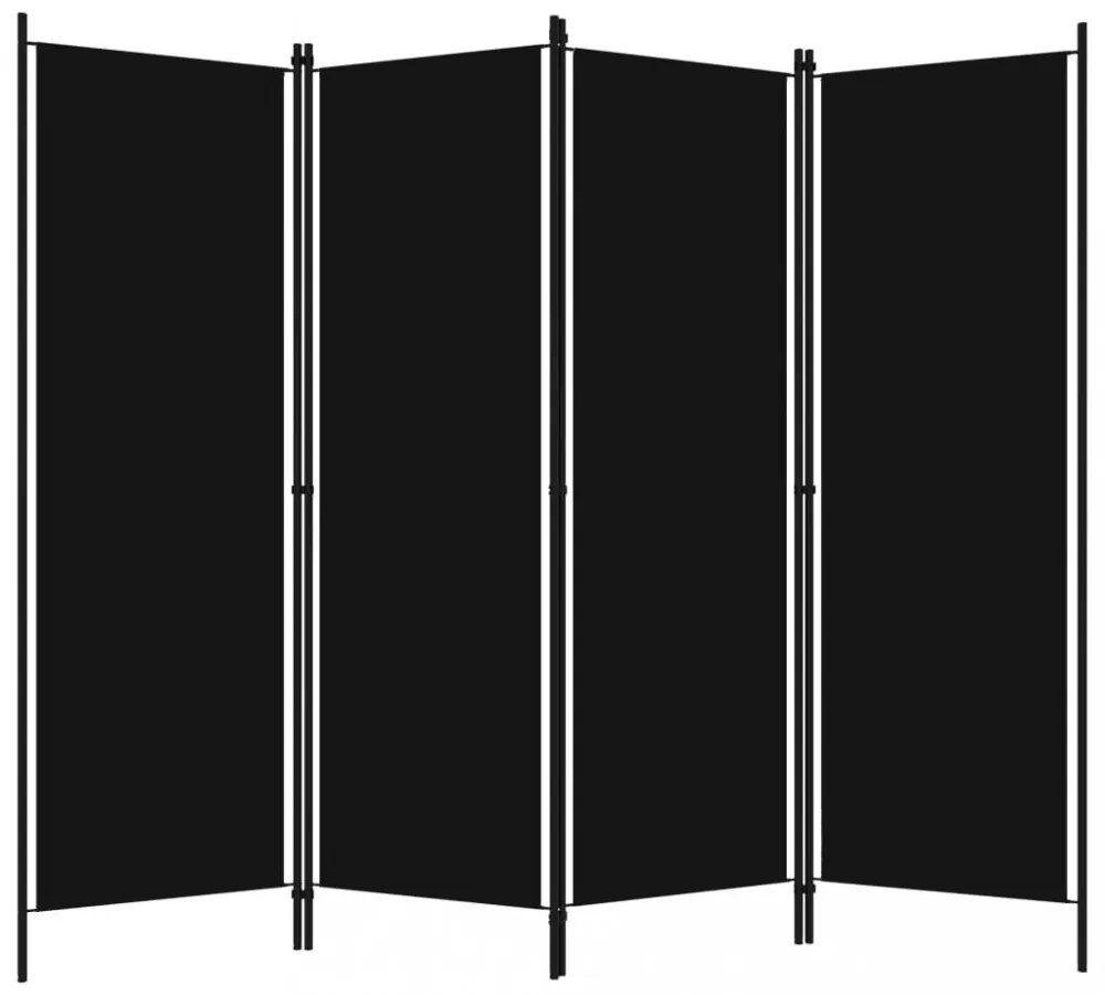 fekete 4 paneles paraván 200 x 180 cm