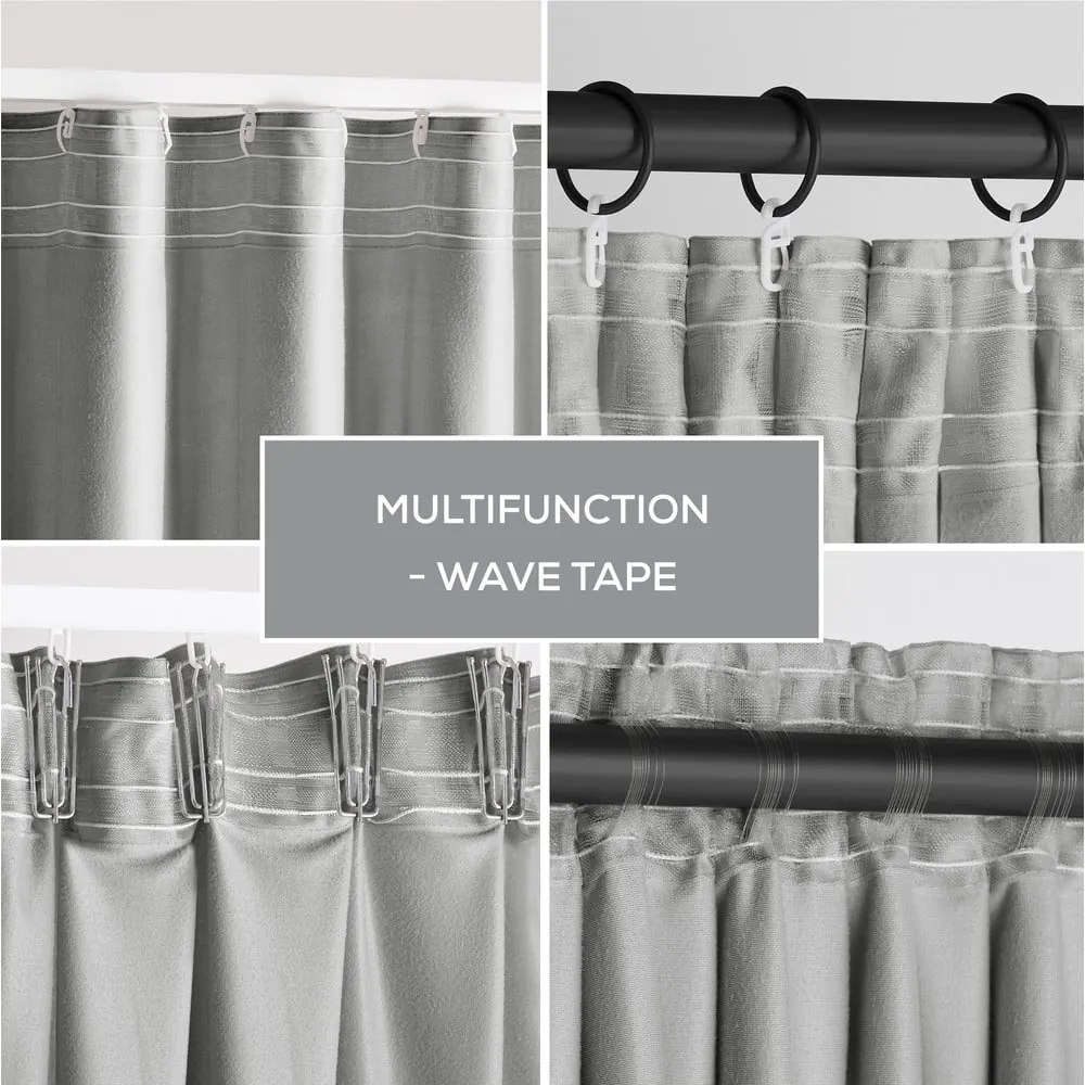 Szürke bársony dimout (részleges sötétítő) függöny 140x245 cm Pleat – Restilo