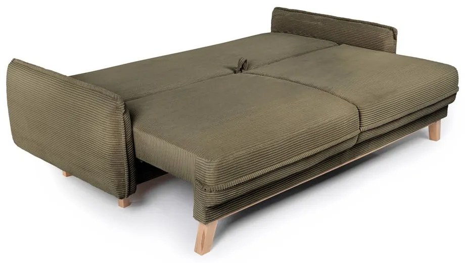 Zöld kordbársony kinyitható kanapé 218 cm Tori – Bonami Selection