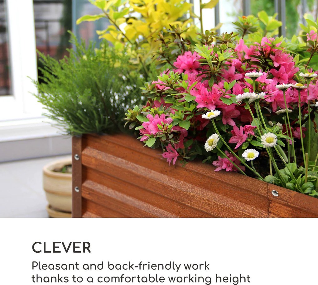 Blumfeldt Rust Grow, magaságyás, kerti ágyás, horganyzott acéllemez, rozsdás kivitel