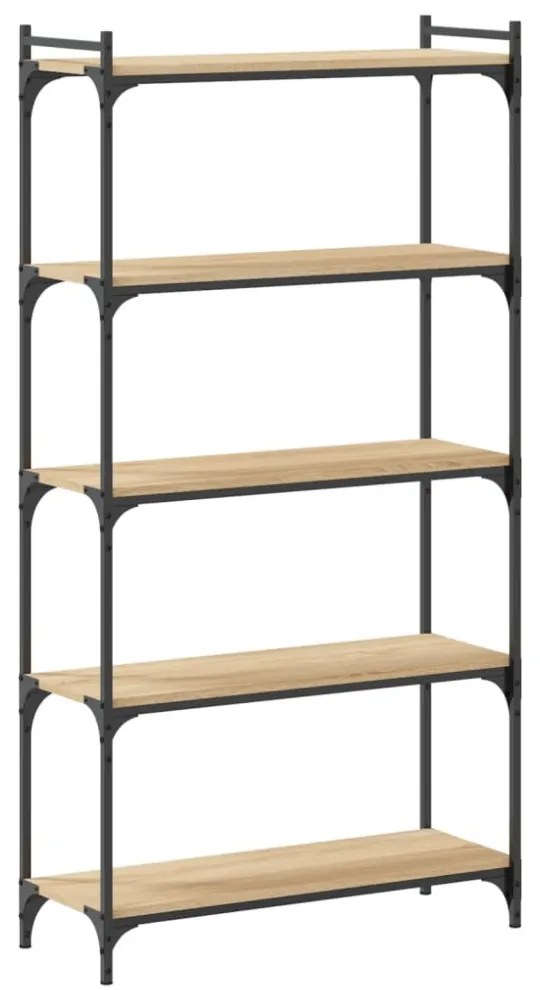5 szintes sonoma tölgy szerelt fa könyvespolc 80 x 30 x 154 cm