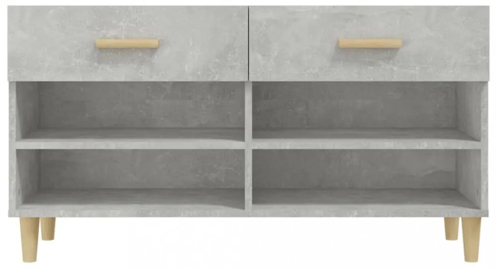 betonszürke szerelt fa cipőszekrény 102x35x55 cm