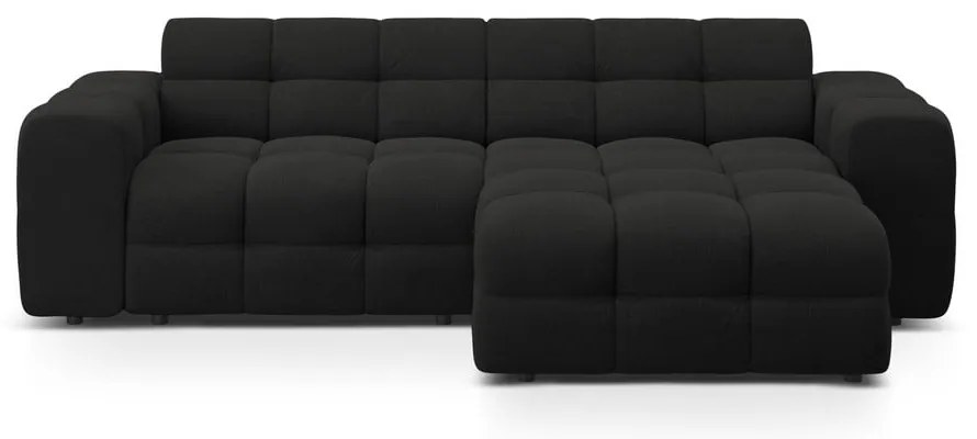 Fekete sarokkanapé (jobb oldali-heverő résszel) Kendal – Micadoni