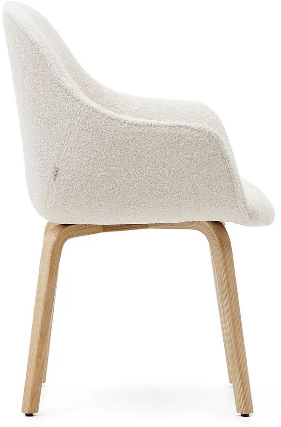 Fehér kárpitozott étkezőfotel Aleli – Kave Home