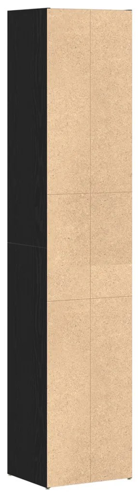 Könyvespolc Moduláris Fekete Tömör tölgy 36x30x171 cm Mérnöki fa