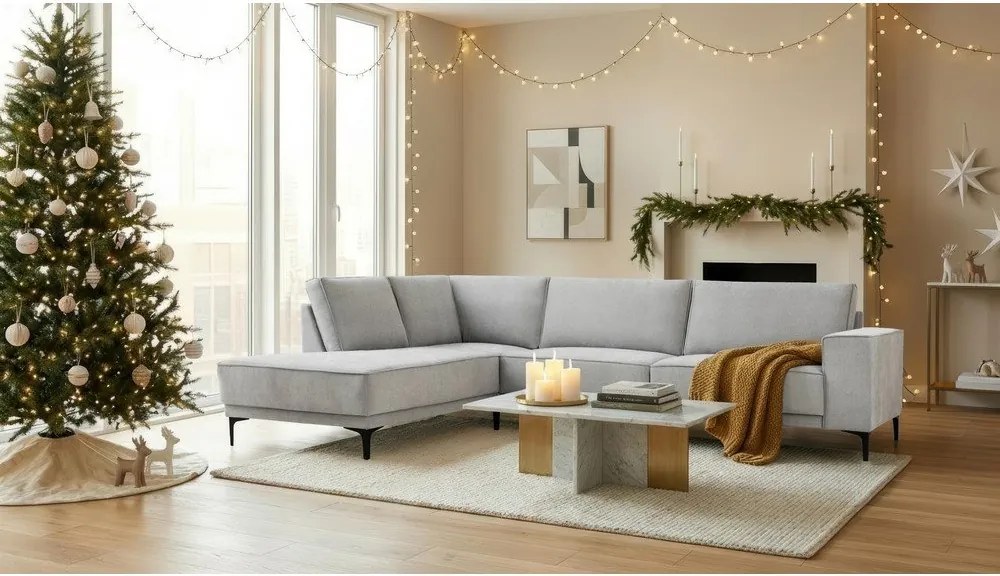 Szürke sarokkanapé (bal oldali-L alakú) Copenhagen – Scandic