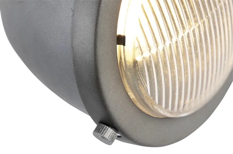 Ipari reflektor lámpa acélból és fával, dönthető - Emado