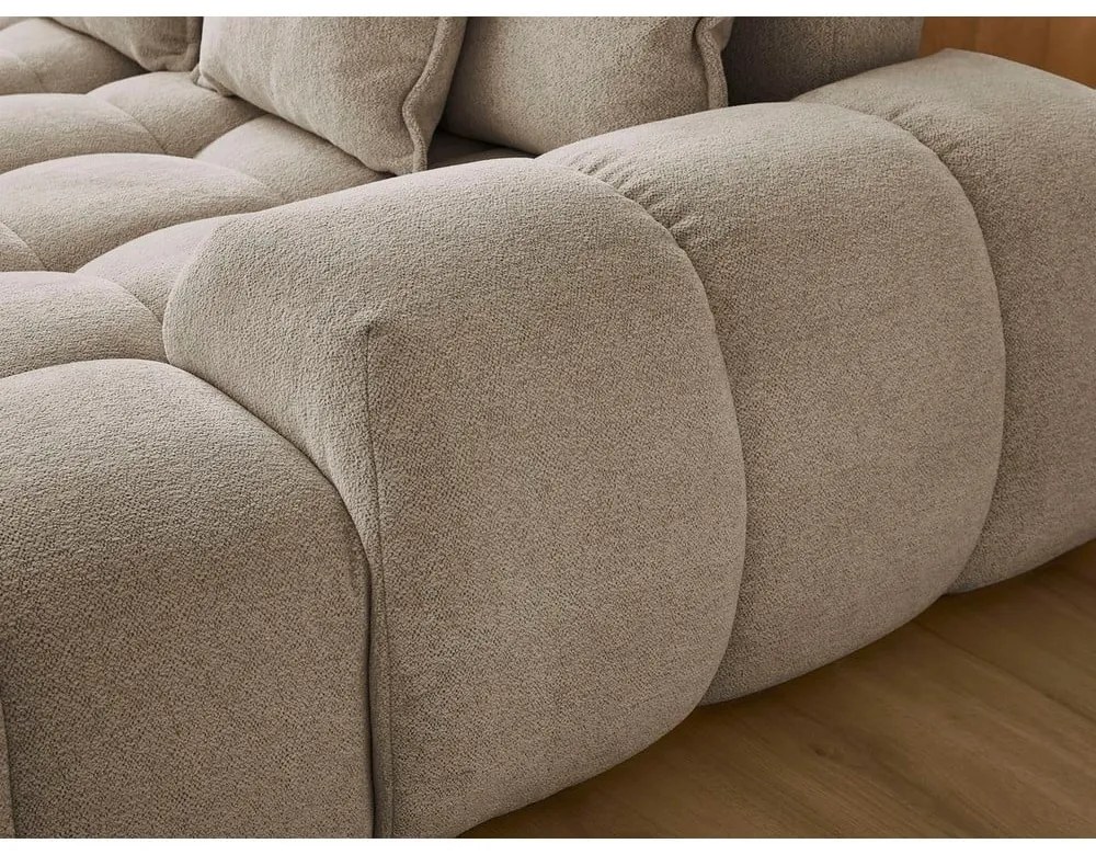 Szürkésbarna zsenília kinyitható-tárolóhelyes sarokkanapé (bal oldali-U alakú) Everest – Bobochic Paris