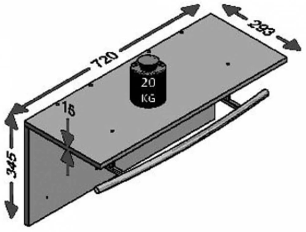 Fmd fehér falra szerelhető fogas 72 x 29,3 x 34,5 cm