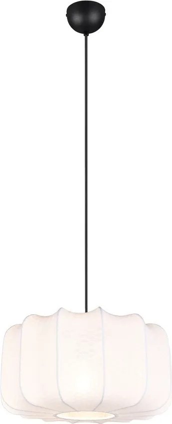 Fehér fém függőlámpa textil búrával ø 40 cm Madleine – Reality