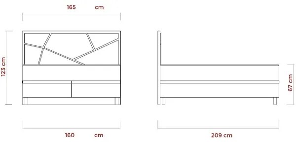 Kárpitozott franciaágy matracokkal és beépített tárolóval NAOMI 160x200 cm, bézs