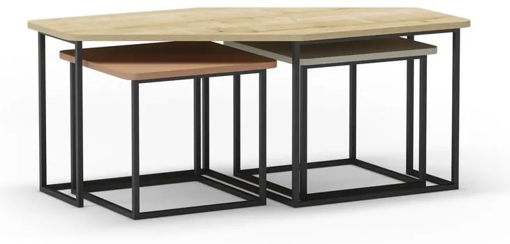 Dohányzóasztal szett 3 db-os 60x111,5 cm Zoya – Marckeric