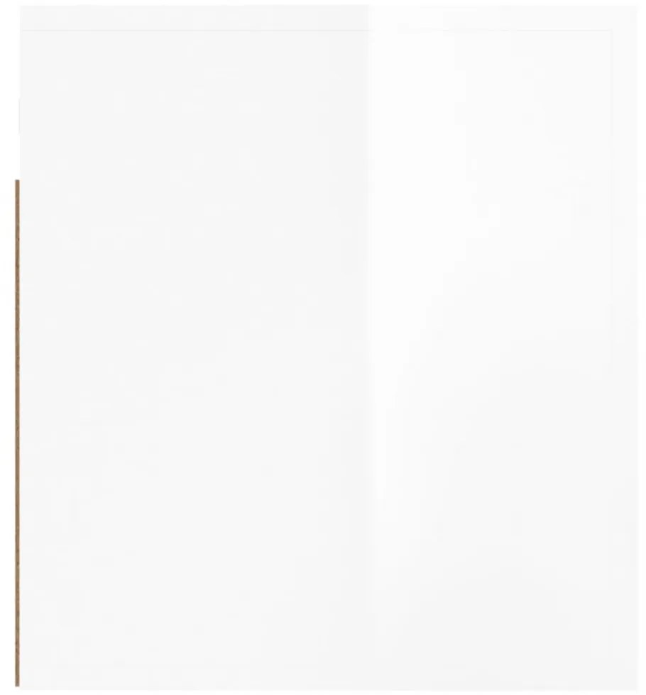 2 db magasfényű fehér fali éjjeliszekrény 50x36x40 cm