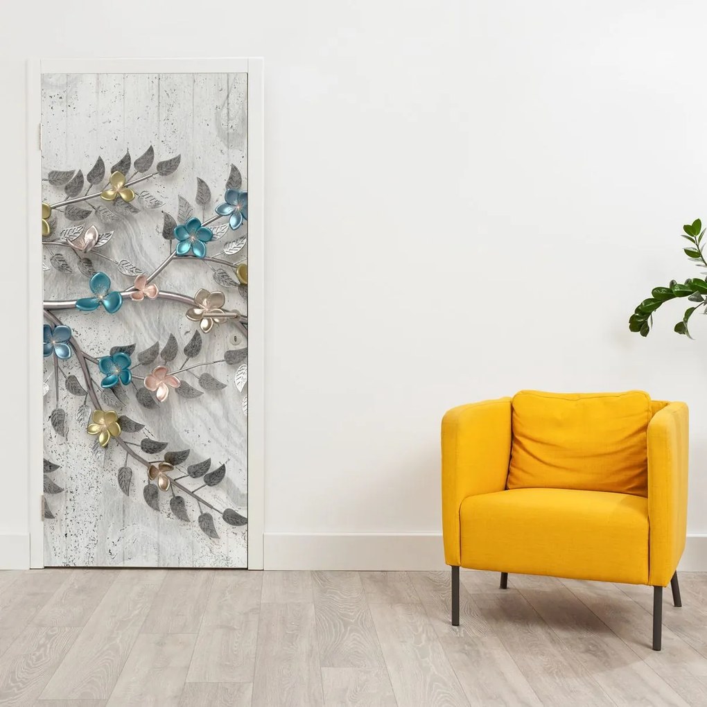Fotótapéta ajtóra - Egy ágon, absztrakt (95x205cm)