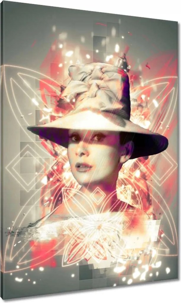 Vászonkép 70x100 Audrey a kalapban