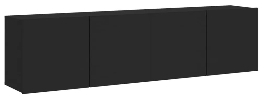 2 db fekete falra szerelhető TV-szekrény 80 x 30 x 41 cm