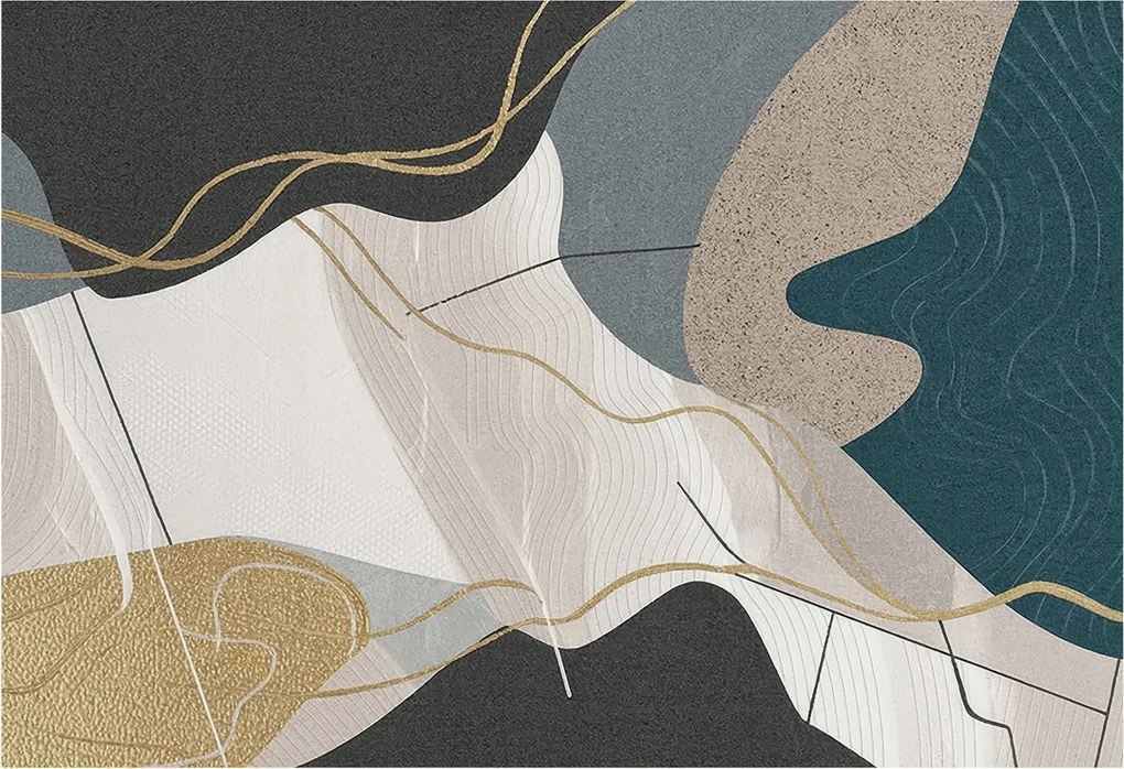 Divatos Flizelin Tapéta Fali Furnér Absztrakt Formák 152x104 Ragasztó