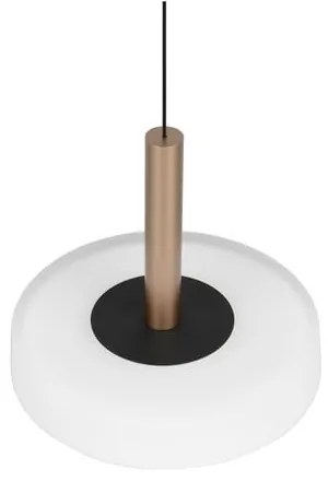 Fekete-fehér-aranyszínű LED dimmelhető függőlámpa üveg búrával ø 22 cm Celeste – Trio