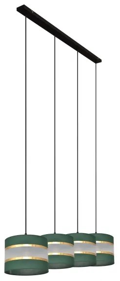 Csillár zsinóron HELEN 4xE27/15W/230V zöld/arany