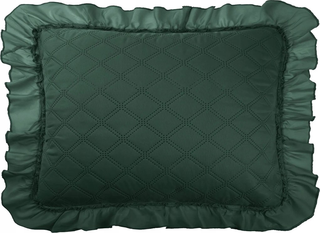 Dekoratív párnahuzat Ruffy 50x70 üveg zöld, fodros