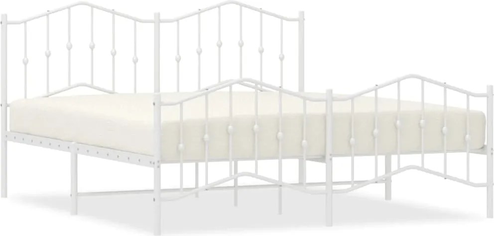 vidaXL fehér fém ágykeret fej- és lábtámlával 183 x 213 cm