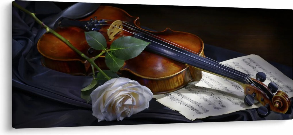 Kép - Rózsa és hegedű (120x50 cm)