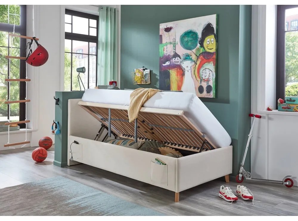 Bézs ágyneműtartós gyerekágy 90x200 cm Cool – Meise Möbel