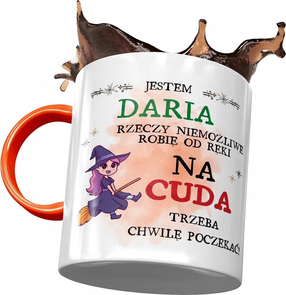 Narancssárga bögre Daria Barátnő Feleség Nyomtatott Fotóval