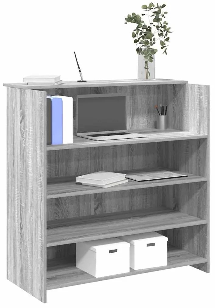 recepciós pult szürke sonoma 100x50x103,5 cm szerelt fa