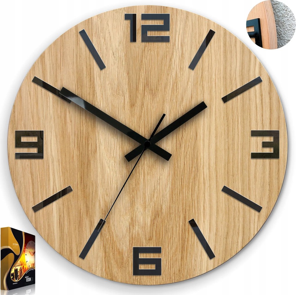 Arabik tölgyfa falióra 33 cm csendes, nappali óra