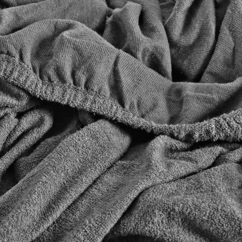 EMI szürke frottír gumis lepedő, 90 (100)x200-as lap