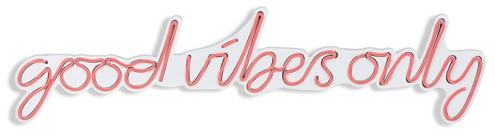 Műanyag LED-es fali dekoráció, Good Vibes Only - Pink