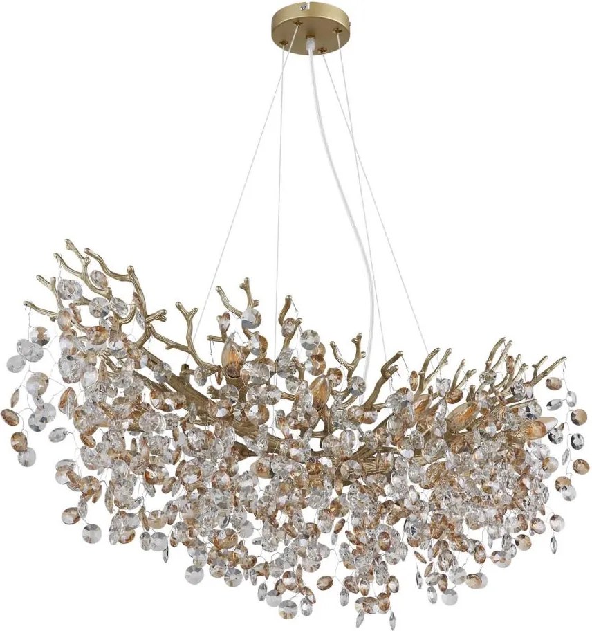 Globo 64138H3G - QUEENA kábeles csillár 10xE14/40W/230V, aranyszínű
