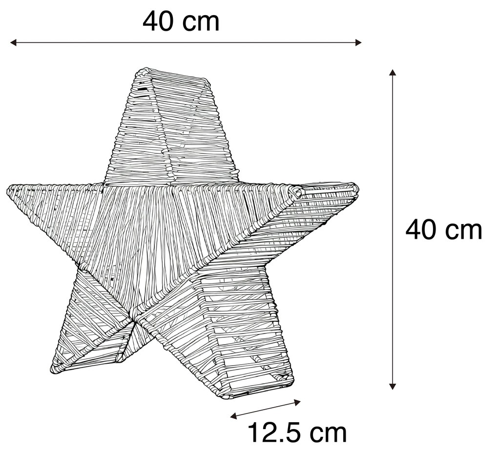 Karácsonyi állólámpa barna 40 cm, beépített LED-del, IP54, újratölthető - Sisine
