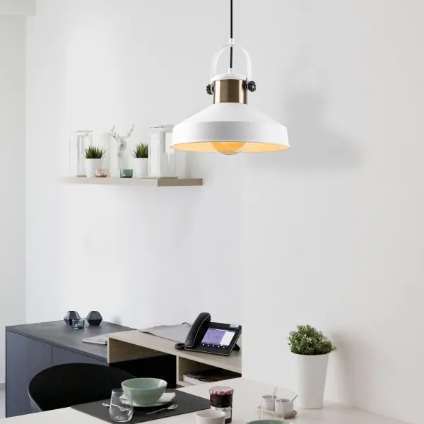 DODO kábeles csillár 1xE27/40W/230V fehér/bronz